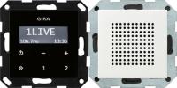 Gira 228003 Радио скрытого монтажа RDS с громкоговорителемНакладка управления с внешним видом "черное стекло", System 55