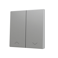 Zennio ZS70CSOFT22SHS ZS70, Крышка для двух кнопок KNX Soft 70x70 мм, Наклон вниз, Значок затвора, Серебристый