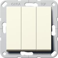 Gira 283201 Клавишный выключатель британский стандарт (BS EN 60669-1), 3-местн. с клавишамиУниверсальный выключатель/перекрестный переключатель