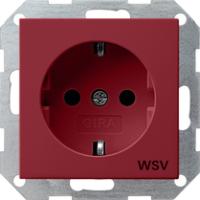 Gira 044902 Розетка SCHUKO 16 A 250 В~с красной накладкой и надписью "WSV" (вспомогательное бесперебойное питание)