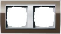 Gira 0212 766 Установочная рамка Gira Event Clear Коричневый с промежуточной рамкой цвета "алюминий"