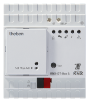 Theben 8559201 Шлюз KNX-OT-Box S служит интерфейсом между котлами, управляемыми по OT-шине (протокол OpenTherm) и KNX системой KNX-OT-Box S