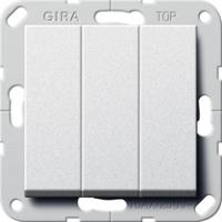Gira 283226 Клавишный выключатель британский стандарт (BS EN 60669-1), 3-местн. с клавишамиУниверсальный выключатель/перекрестный переключатель