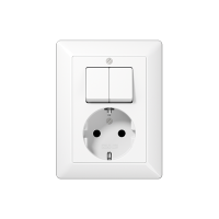 Jung AS 5575 EU WW SCHUKO®-розетка 16 A / 250 B ~с двухклавишным выключателем 10 A / 250 B ~