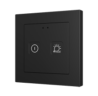 Zennio Выключатель сенсорный KNX Tecla 55 X2 Sign,  2-кнопочный с иконками DND/MUR,  PC-ABS пластик, цвет: черный ZVIT55X2SA