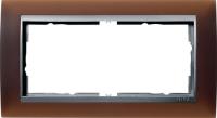 Gira 1002 59 Установочная рамка Gira Event Opaque Темно-коричневый с промежуточной рамкой цвета "алюминий"
