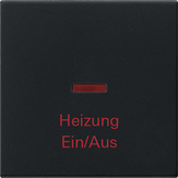 Gira 0678 005 Клавиша с контрольным окошком и надписью "Heizung Ein/Aus" (Отопление вкл/выкл)