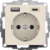 Gira 245901 Розетка SCHUKO 16 A 250 В~ с shutter и розетка USB двойн.Тип A / тип C