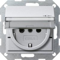 Gira 2762 26 Розетка SCHUKO 16 A 250 В~ с откидной крышкой, полем для надписи, с затвором (shutter) и символом