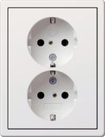 Gira 0783 112 Двойная розетка SCHUKO 16 A 250 В~ с затвором (shutter) и символом , в комплекте с установочной рамкой