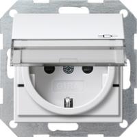 Gira 2762 03 Розетка SCHUKO 16 A 250 В~ с откидной крышкой, полем для надписи, с затвором (shutter) и символом