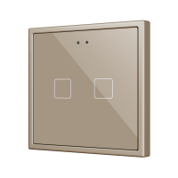Zennio ZVIFR70X2C Выключатель сенсорный KNX Flat RGB 70 X2, 2 кнопки, 70x70, шампань