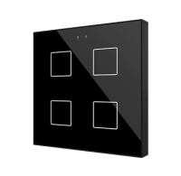 Zennio Выключатель сенсорный KNX Flat 4, версия vT, 4-кнопочный, LED индикация, 2хAI/DI, цвет: черный ZVIF4VTA