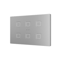 Zennio Выключатель сенсорный KNX Tecla XL X6, 6-кнопочный,  PC-ABS пластик, цвет: серебряный ZVITXLX6S