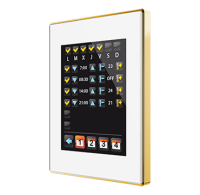 Zennio Сенсорная панель KNX Z41 Lite, емкостной ЖК дисплей 4.1’’ (3:4), цвет: белый, алюминиевая рамка под латунь ZVI-Z41LIT-WB
