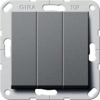 Gira 283228 Клавишный выключатель британский стандарт (BS EN 60669-1), 3-местн. с клавишамиУниверсальный выключатель/перекрестный переключатель