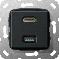Gira 567810 Вставка HDMI и USB 3.0 тип AПереходник