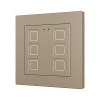 Zennio ZVITR55X6C Tecla RGB 55 X6. PC-ABS Емкостный сенсорный переключатель с RGB-подсветкой (55 x 55 мм) 55x55, 6 кнопок, шампань