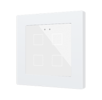 Zennio ZVIFR55X4W Flat RGB 55 X4. Емкостный сенсорный переключатель с RGB-подсветкой (55 x 55 мм), 4 кнопки, белый