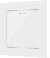Zennio Выключатель сенсорный KNX Flat 55 X2, 2-кнопочный, цвет: Белый, оттенок: Без оттенка ZVI-F55X2-W