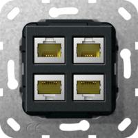 Gira 569910 Вставка Modular Jack RJ45 кат.6A 10 Гбит Ethernet 4-местн.Технология обжима со смещением изоляции