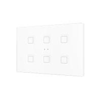 Zennio Выключатель сенсорный KNX Flat 6, версия vT, 6-кнопочный, LED индикация, 2хAI/DI, цвет: глянцевый белый ZVIF6VTGW