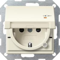 Gira 2763 01 Розетка SCHUKO 16 A 250 В~ с откидной крышкой, контрольной лампочкой, с затвором (shutter) и символом