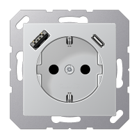 Jung A 1520-15 CA AL Розетка SCHUKO® с USB-интерфейсом