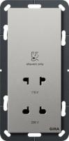 Gira 2820 600 Розетка для бритвы (DIN EN 61558 2-5) 115 - 230 В~ для установочной рамки 2-местн. без перегородки