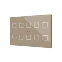 Zennio ZVIFXLX10C Flat XL X10. Стеклянная емкостная кнопка - 10 кнопок - ,цвет: шампанское