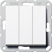 Gira 283003 Клавишный выключатель британский стандарт (BS EN 60669-1), 3-местн. с клавишамиВыключатель