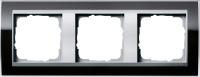 Gira 0213 736 Установочная рамка Gira Event Clear Черный с промежуточной рамкой цвета "алюминий"