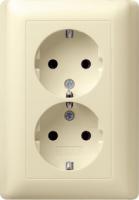 Gira 078001 Двойная розетка SCHUKO 16 A 250 V~ с цельной накладкойStandard 55