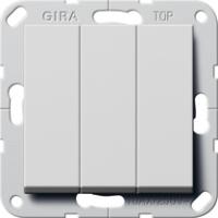 Gira 2832015 Клавишный выключатель британский стандарт (BS EN 60669-1), 3-местн. с клавишамиУниверсальный выключатель/перекрестный переключатель