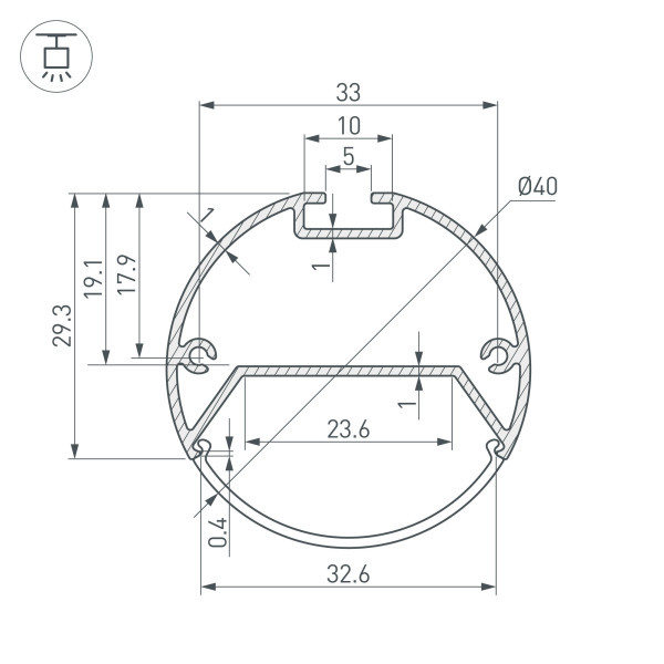 Оборудование Arlight 020473 Профиль с экраном SL-ROUND-D40-2500 ANOD+OPAL (ARL, Алюминий) по выгодной цене. Купить в Москве со скидкой.
