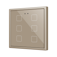 Zennio ZVIFR70X6C Выключатель сенсорный KNX Flat RGB 70 X6, 6 кнопок, 70x70, шампань