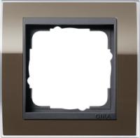 Gira 0211 768 Установочная рамка Gira Event Clear Коричневый с промежуточной рамкой антрацитового цвета
