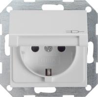 Gira 0414 015 Розетка SCHUKO 16 A 250 В~ с откидной крышкой, с затвором (shutter) и символом