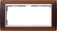 Gira 1002 331 Установочная рамка Gira Event Opaque Темно-коричневый с промежуточной рамкой белого глянцевого цвета