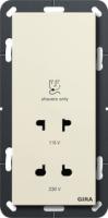 Gira 2820 01 Розетка для бритвы (DIN EN 61558 2-5) 115 - 230 В~ для установочной рамки 2-местн. без перегородки