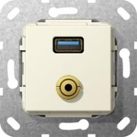 Gira 568601 Вставка USB 3.0 тип A и мини-джек 3,5 ммПереходник, USB, разветвительный кабель, мини-джек