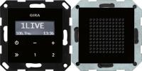 Gira 228005 Радио скрытого монтажа RDS с громкоговорителемНакладка управления с внешним видом "черное стекло", System 55