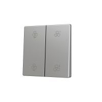 Zennio ZS55CSOFT24SC ZS55, Накладка для двух кнопок KNX Soft 55x55 мм, Наклон вверх и вниз, Серебристый, На заказ