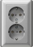 Gira 0783 26 Двойная розетка SCHUKO 16 A 250 В~ с shutter и цельной накладкой