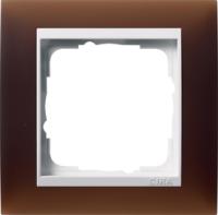 Gira 0211 331 Установочная рамка Gira Event Opaque Темно-коричневый с промежуточной рамкой белого глянцевого цвета