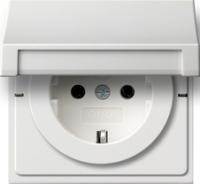 Gira 0414 112 РозеткиРозетка SCHUKO 16 A 250 В~ с откидной крышкой, затвором (shutter) и символом