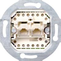Gira 019000 Вставка коммутационной розетки UAE/IAE (ISDN) кат.3, 2-местн., 2 x 8-пол. 8/8 (8/8)Винтовые клеммы
