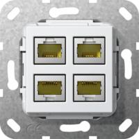 Gira 569803 Вставка Modular Jack RJ45 кат.6A 10 Гбит Ethernet 4-местн.Переходник