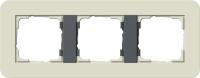Gira 0213 427 Установочная рамка Gira E3 Soft-Touch песочный с несущей рамкой цвета антрацитовый