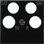 Gira 0259 10 Центральная пластина, 4-местн., (50 x 50 мм) для коаксиальной антенной розетки с 2 дополнительными подключениями спутниковой антенны (SAT)
